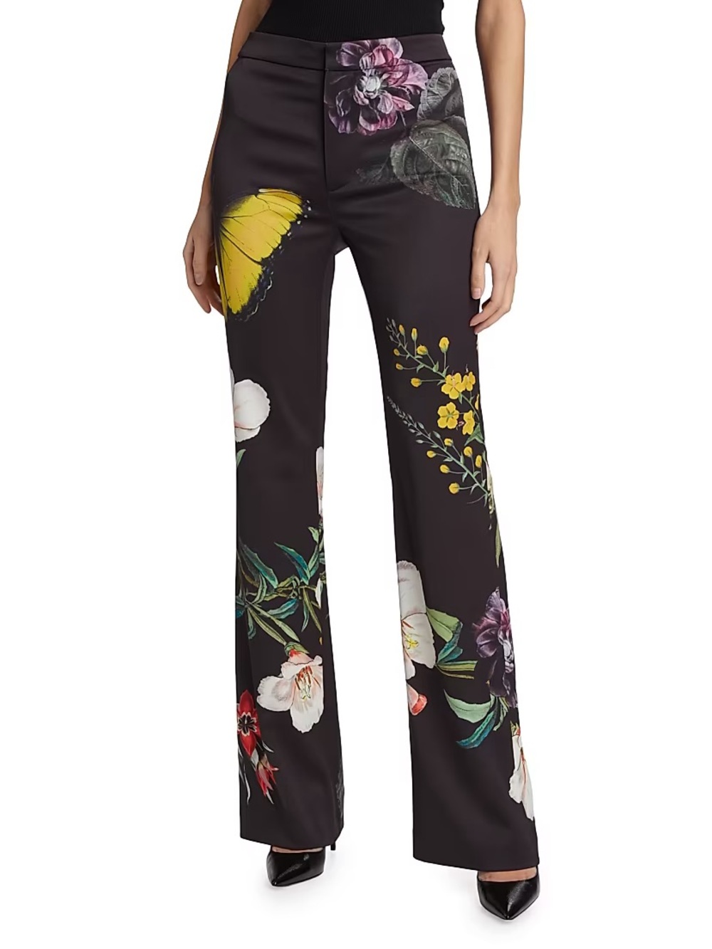ALICE + OLIVIA Ronnie Floral High-Rise Trousers